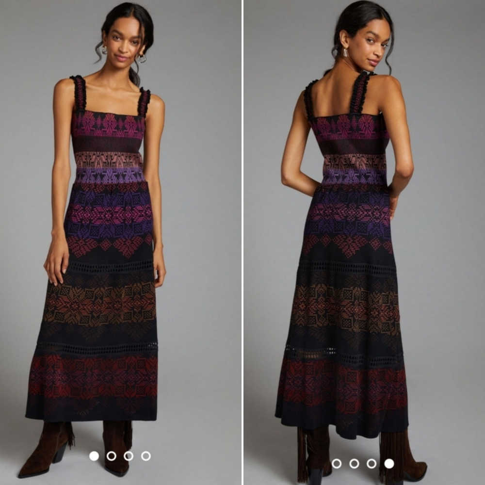 Anthropologie Cecilia Prado Abstract Midi Dress Size M